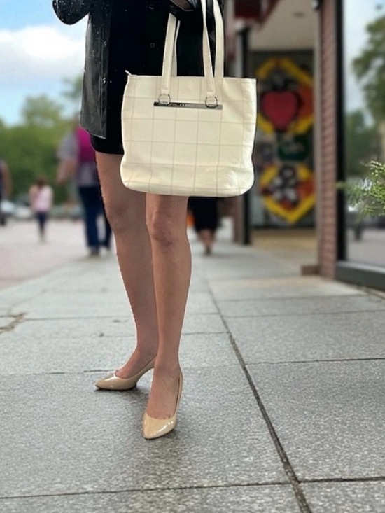 CHANEL Handbags - Authentic Chanel White Quilted Large Tote Bag with Top Handles Silver hardware